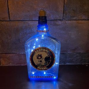Handmade Upcycled Lighted Auburn University bottle bar decor